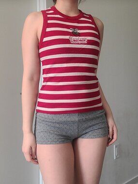 Strawberry Shortcake Red & White Stripe Tank Top